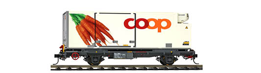 074-9469114 - 0m - Containerwagen (Coop) Karotte Lb-v 7854 , RhB, Ep. V